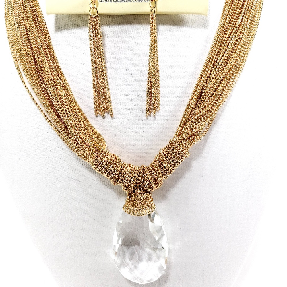 Fashion Women Crystal Necklace Pendant Bib Jewelry